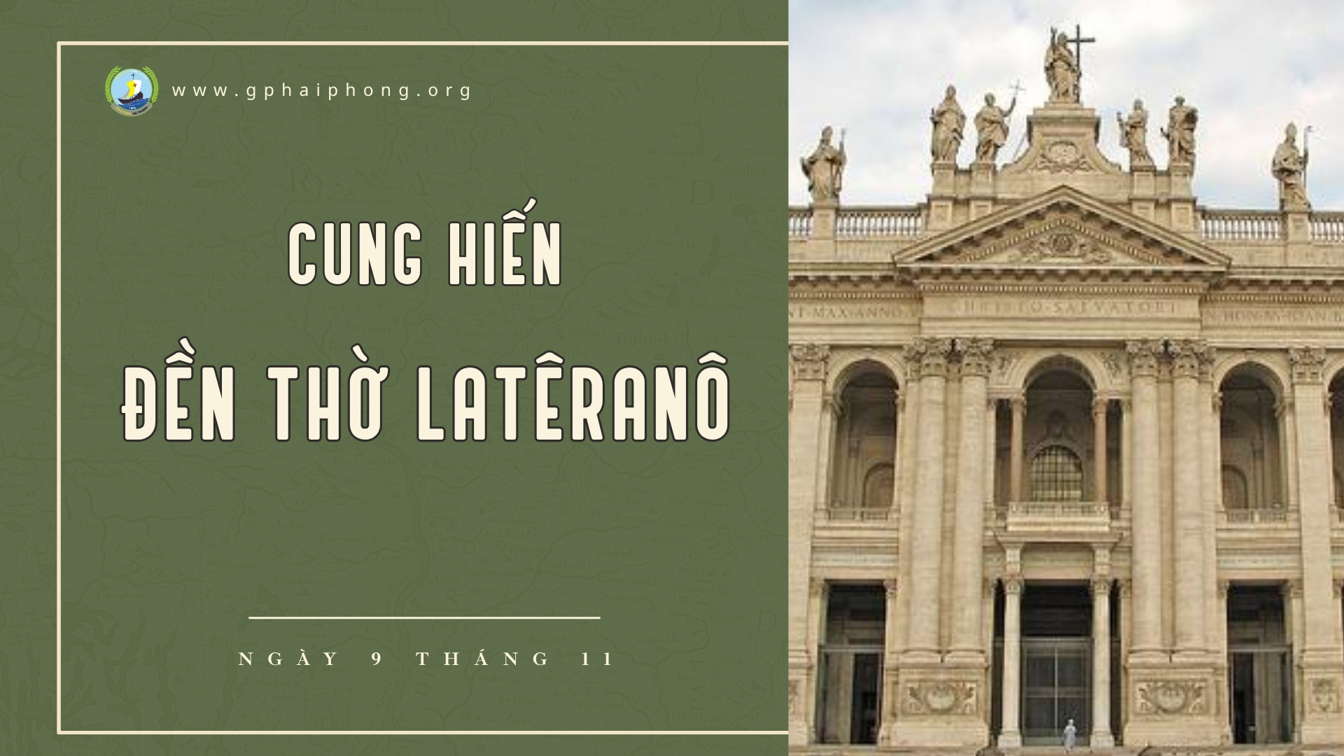 Kỷ Niệm Cung Hiến Ðền Thờ Latêranô